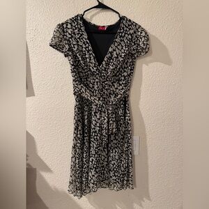 Ruby Rox Black and White Floral Midi Dress